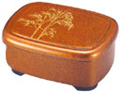 Japanese Bento Box with Lid - Gold Bamboo Motif, 7x5