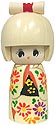 Japanese Kokeshi Doll - Girl in White Kimono, 5H