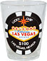 Las Vegas Lucky $100 Black Poker Chip Shot Glass