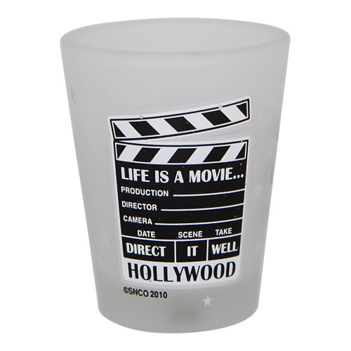 Hollywood Clapboard Frosted Shot Glass Souvenir