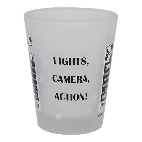 Hollywood Clapboard Frosted Shot Glass Souvenir, photo-1