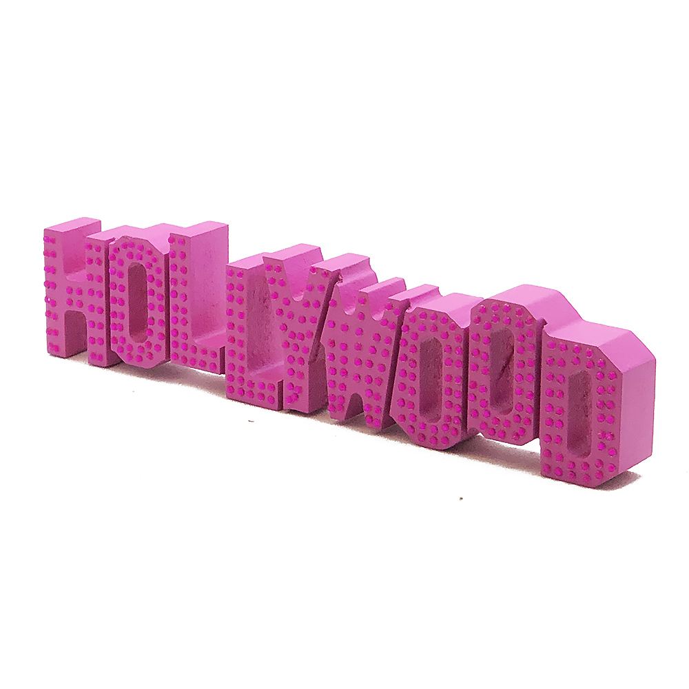Hollywood Sign Replica with Rhinestones - Pink Wood, 8L, photo-1