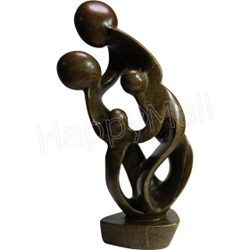 African Sculpture - Family of Four, 12H Shona Stone