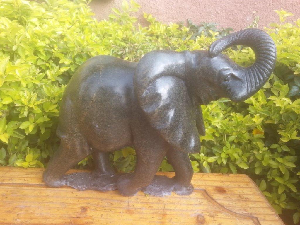 Elephant Sculpure, Stone Sculpture 16H