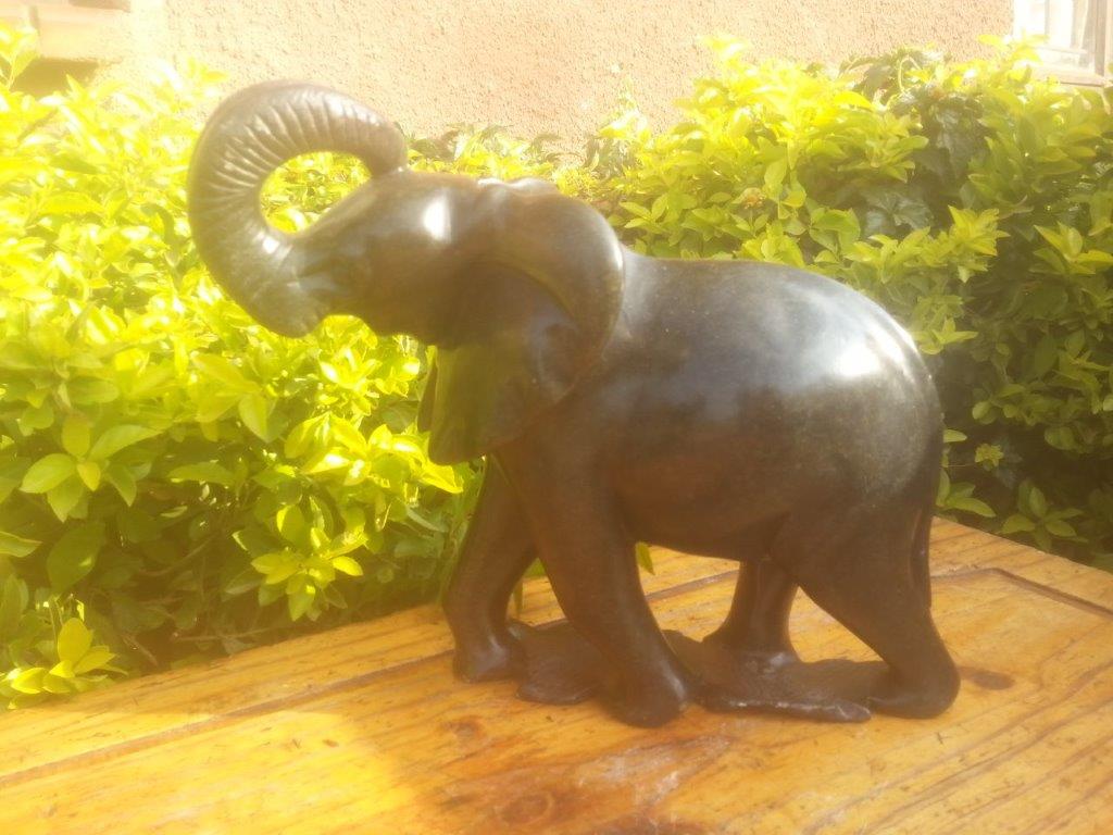 Elephant Sculpture, Stone Sculpture 12H
