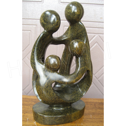 African Sculpture Family of Four, 10"H Shona Stone
