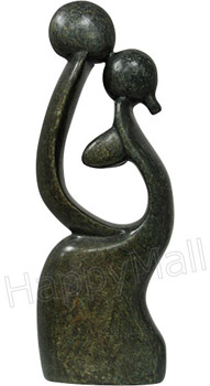 African Sculpture - True Love, 16H Shona Stone