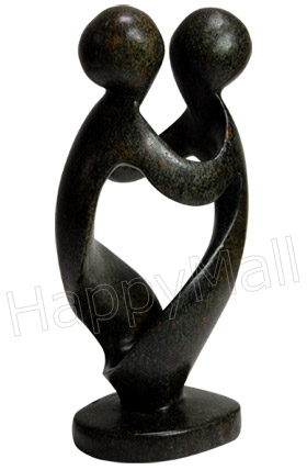 African Sculpture - Divine Couple, 8H Shona Stone