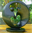 African Sculpture - Dancing Couple, 13H Shona Stone