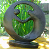 African Sculpture - Dancing Couple, 11H Shona Stone