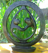 African Sculpture - Inscribed Dancers Smooth, 12H Shona Stone
