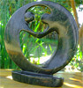 African Sculpture - Dancing Couple, 11H Shona Stone