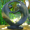 African Sculpture - Dancing Couple, 13H Shona Stone
