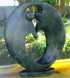 African Sculpture - Dancing Couple, 15H Shona Stone