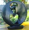African Sculpture - Dancing Couple, 11H Shona Stone