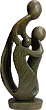 African Sculpture - Family of Three, 14.5H Shona Stone