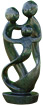 African Sculpture - Stone Family 3 heads, 12H Shona Stone