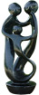African Sculpture - Stone Family 3 heads, 12H Shona Stone