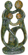 African Sculpture - Stone Family 4 heads, 13H Shona Stone