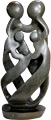 African Sculpture - Family of Five, 18H Shona Stone
