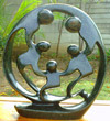 African Sculpture - STONE FAMILY 5 HEADS, 12H Shona Stone