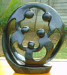 African Sculpture - STONE FAMILY 5 HEADS, 12H Shona Stone