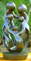 African Sculpture - Stone FAMILY 5 heads, 16H Shona Stone