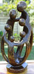 African Sculpture - Stone Family 6 heads, 15H Shona Stone
