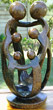 African Sculpture - Stone Family 6 heads, 16H Shona Stone