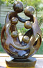 African Sculpture - Stone Family 6 heads, 11H Shona Stone