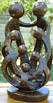 African Sculpture - Stone Family 7 heads, 12H Shona Stone