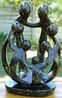 African Sculpture - Stone Family 7 heads, 11H Shona Stone