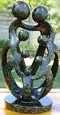 African Sculpture - Stone Family 7 heads, 16H Shona Stone