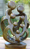 African Sculpture - Stone Family 7 heads, 11H Shona Stone