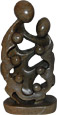 African Sculpture - Stone Family 8 heads, 12H Shona Stone