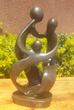 Family of 3 Heads, Stone Sculpture 12H
