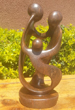 Family of 3 Heads, Stone Sculpture 10H