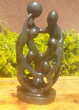 Family of 5 Heads, Stone Sculpture 12H