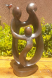 Family of 3 Heads, Stone Sculpture 11H