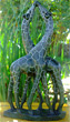 African Sculpture - Kissing Giraffes, 13H Shona Stone