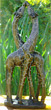 African Sculpture - Kissing Giraffes, 12H Shona Stone