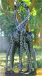 African Sculpture - Kissing Giraffes, 13H Shona Stone