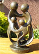 African Sculpture - Family of Four, 10H Shona Stone