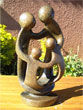 African Sculpture - Family of Four, 10H Shona Stone
