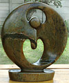 African Sculpture - Dancing Couple, 8H Shona Stone