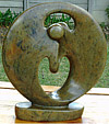 African Sculpture - Dancing Couple, 8H Shona Stone
