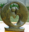 African Sculpture - Dancing Couple, 8H Shona Stone