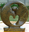 African Sculpture - Dancing Couple, 8H Shona Stone