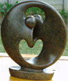 African Sculpture - Dancing Couple, 8H Shona Stone