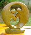 African Sculpture - Dancing Couple, 8H Shona Stone